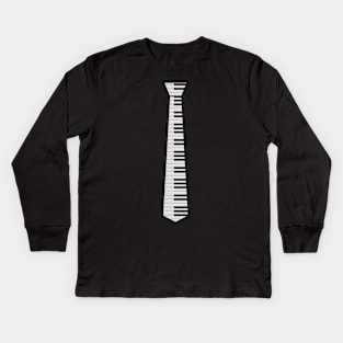 Piano Neck Tie Funny Humorous Keyboard Music Player Fun Kids Long Sleeve T-Shirt